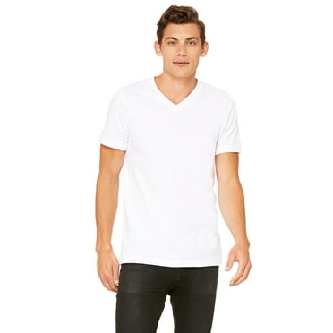 Bella   Canvas Unisex Jersey Short Sleeve V-Neck Tee , 3005 , White , Small
