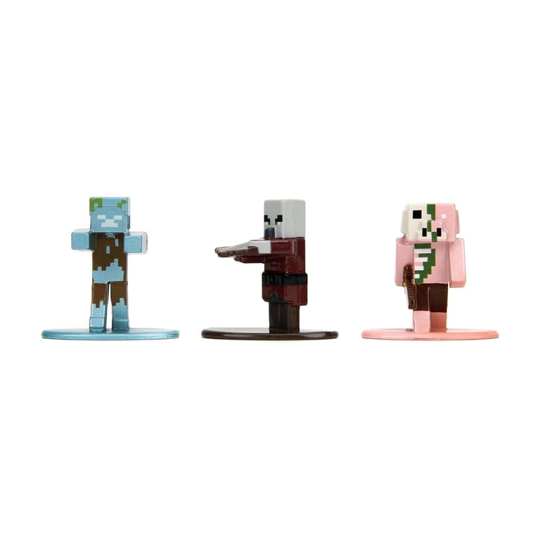 Minecraft Legends Lot de 18 figurines moulées sous pression Nano Metalfigs, jouets pour enfants et adultes 4,2 cm