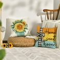 thumbnail image 3 of Summer Pillow Covers 18x18 inch Set of 4 Sunflower vases Decor Throw Pillows Covers Outdoor Spring Summer Yellow Stripe Pillow Covers Decor Couch Living Room, 3 of 7