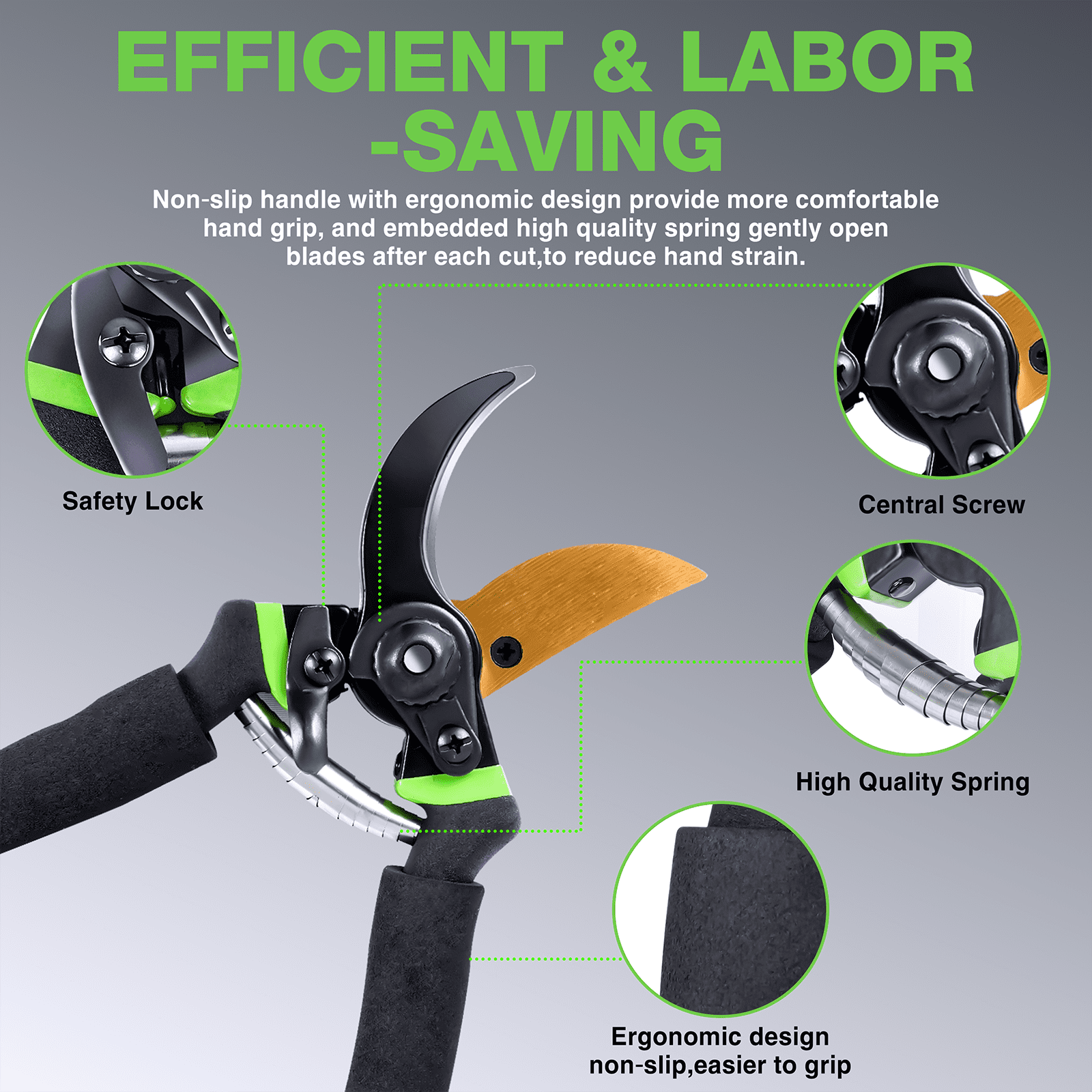 Bonsai Tools Extra Long Pruning Shears, Gardening Hand Pruners With Stainless Steel Extra Long Garden Pruning Shears