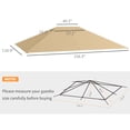 thumbnail image 3 of Outdoor Umbrellas Outsunny 10' x 13' Gazebo Canopy Replacement, Outdoor Gazebo Cover Top Roof Replacement with Vents and Drain Holes, (TOP COVER ONLY), Khaki,Patio Shades, 3 of 9