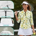 thumbnail image 5 of Garronmavis Lemon Women's Golf Shirt and Sun Visor Hat Set Lightweight Golf Tennis Shirts Moisture Wicking Suitable for Outdoor Sports Quick Dry Breathable Fabric 4-Way Stretch, 5 of 7