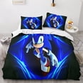 thumbnail image 3 of Funda nórdica con estampado de animación 3D de Sonic para niños, niñas y adolescentes, microfibra animada con cremallera y fundas de almohada, 3 of 4