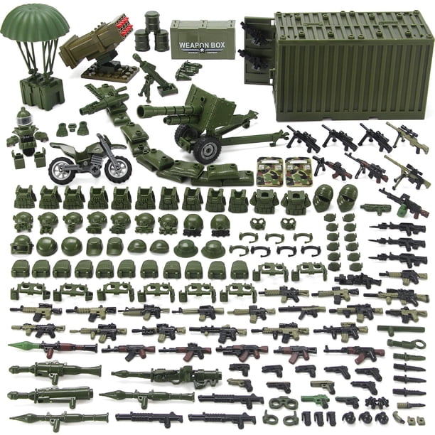 Building Block Toy Feleph, paquete de armas militares, 325 piezas