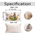 thumbnail image 4 of Spring Easter Throw Pillow Covers Rabbit Easter Eggs Nest Decorative Pillow Cover 12x20 Inch Animal Rabbit Lumbar Farmhouse Pillow Case Cotton Linen&nbsp;Rectangle Cushion Cover for Sofa (Rabbit), 4 of 6