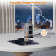 thumbnail image 3 of Superdanny 8 Outlet Tower Power Strip, USB Surge Protector with 10FT Extension Cord, 3 USB-A and 1 USB-C Ports, Gray and Black, 3 of 8