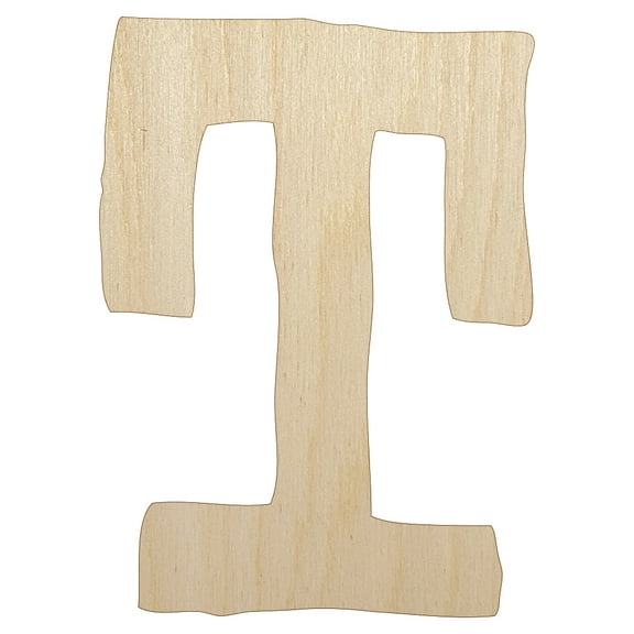 Letter T Uppercase Cute Typewriter Font Wood Shape Unfinished Piece Cutout Craft DIY Projects - 4.70 Inch Size - 1/8 Inch Thick