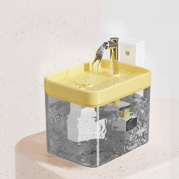 Unplugged Cat Water Fountain Wireless Sensor Pet Water Dispenser Battery Operated Automatic Circulation No Wet Mouth Flowing Bowl Indoor