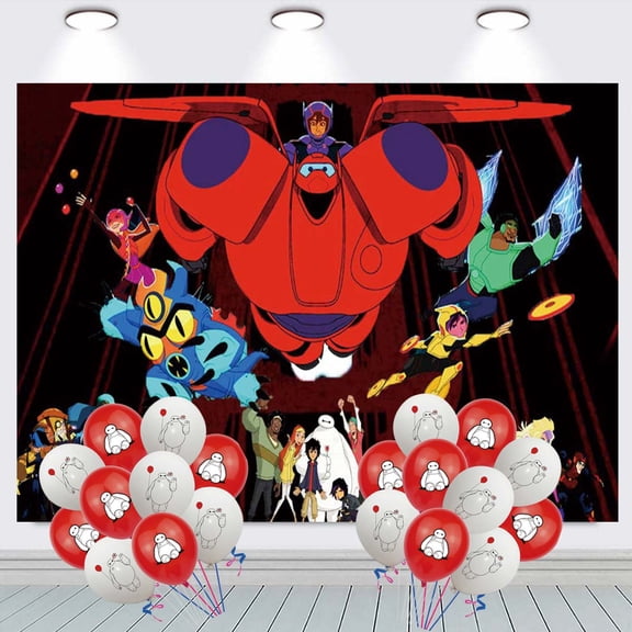 Baymax Big Hero 6 Party Decorations Backdrop Banner Balloons Taspestry Wall Decor Background Poster Decor Supplies