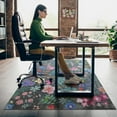 thumbnail image 5 of Office Chair Mat for Hardwood & Tile Floor,Boho Floral Wildflower 36"x48" Computer Chair Mat for Rolling Chairs Carpet, Under Desk Non Slip Gaming Rug, Low-Pile Rubber Backing Large Protector Mat, 5 of 6