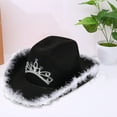 thumbnail image 3 of Cowgirl Hat Drawstring Rhinestone Cowboy Costume Accessories Western Style Pink Cowboy Cap for Dress-Up Party, 3 of 7