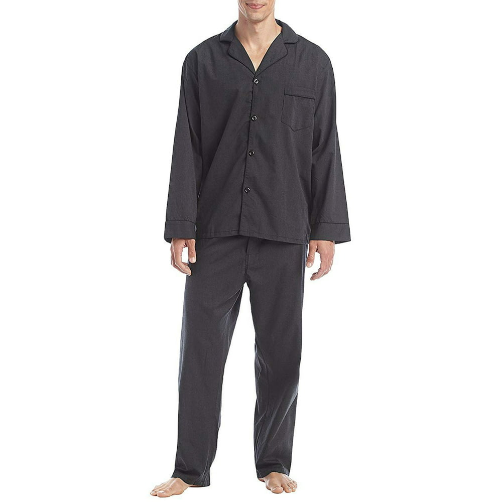 Hanes - Hanes Mens Big & Tall Broadcloth Cotton Blend Pajama Set 41457 ...