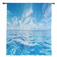 thumbnail image 2 of Blue Summer Beach Semi Sheer Curtains Drapes for Living Room, Bedroom, French Doors Window 54 Inches Long, Seaside Ocean Coastal Nautical Rod Pocket Chiffon Curtain Drapery Voile Draperies Panel, 2 of 6
