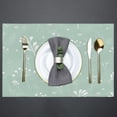 thumbnail image 4 of Placemats Set of 6 Hand Drawn Leaves Fabric Placemats Square Placemat for Kitchen Table Heat Resistant, Easy to Clean Table Placemats 12x18 Inch, 4 of 6