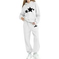 thumbnail image 2 of UQJfacai Girls Sweatsuit 2 Piece Outfits Star Graphic Hoodie Sweatshirts and Sweatpants with Pockets Fall Winter Outfits Sets 2-13 Years, 2 of 5