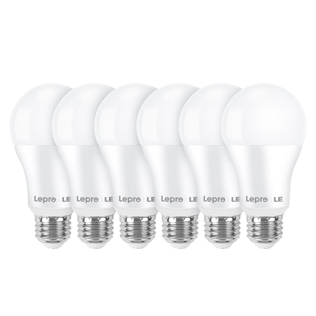 Lepro LED Light Bulbs, 100W Equivalent, 14W 1500lm 2700K Warm White LED Bulb, Non-dimmable Light Bulb, A19 E26 Standard Base, 10000 Hour Lifetime, 6 Packs