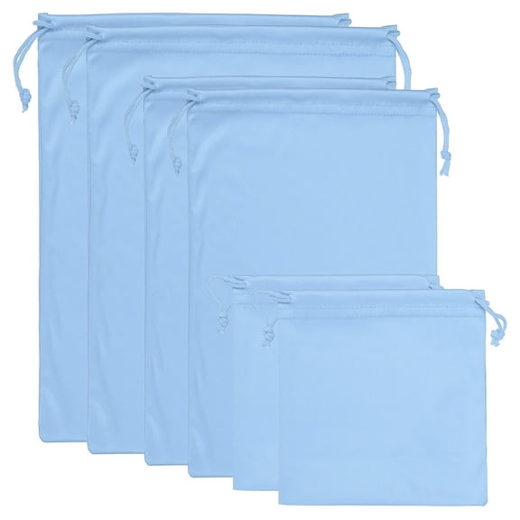 Uxcell Ski Goggle Bag, 6 Pack Microfiber Pouch Protective Storage Case, Light Blue