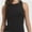 Black, variant on Women's Crewneck Racerback Ribbed Tank Tops Summer Basic High Neck Sleeveless Slim Fit Crop Tops