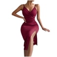 thumbnail image 2 of SMihono Robe d'Été Bohème pour Femmes Grande Taille Mode Décontractée Printemps et Été Sans Manches Col en V Robe Chandail Slim, 2 of 8