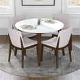 thumbnail image 3 of Pemberly Row 5-Piece Modern Round Dining Set w/ 4 Fabric DiningChairs in Beige, 3 of 7