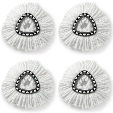 Replacement Cleaning Head - 4-pack 360 Rotating Wheels Microfiber Mop Easy Cleaning Mopping Wring Refill Replacement Heads for O-Cedar Universal Most Of the Spin Mop
