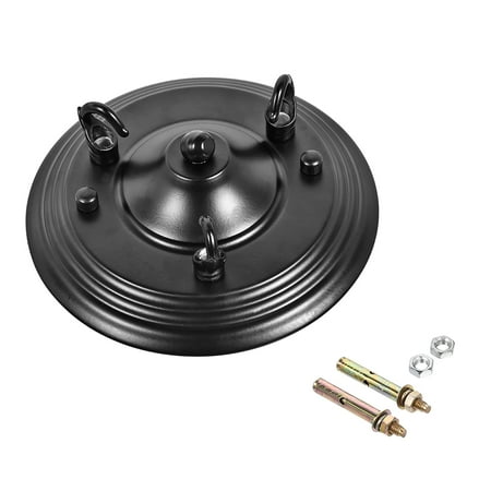 Retro Light Canopy Kit with 3 Hook, Vintage Chandelier Ceiling Plate, 160mm 6.3Inch Black