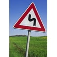 thumbnail image 2 of Flaherty, Dennis 11x14 White Modern Wood Framed Museum Art Print Titled - Italy, Tuscany, Pienza Road sign warning, 2 of 4
