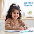 thumbnail image 4 of Uxcell Crayons Ronds, 24 Pcs Crayon Triangulaire HB en Graphite avec Gomme, Rose, 4 of 6