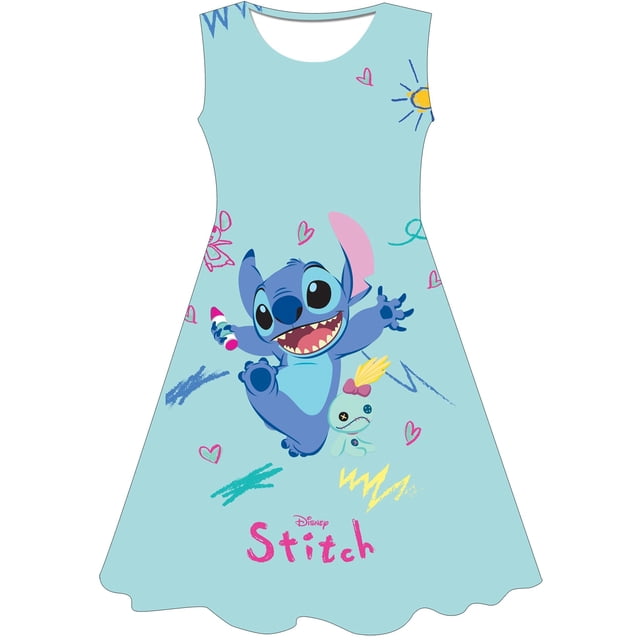 Stitch boda cumpleaños vestidos para niñas 1-10 años elegante fiesta bautizo vestido niños Disney serie Stich vestido ropa 6T Gao Jinjia LED
