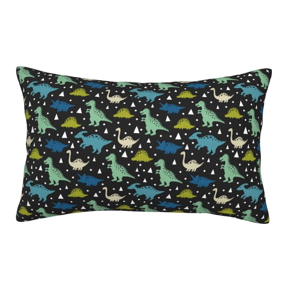 Fuzoiu Dinosaur Print Fuzzy Pillowcases, Super Soft Pillow Case Cover with Zipper for Bedroom, Sofa, Couch,Cozy Pillow Shams for All Seasons-14"x20"
