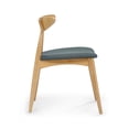thumbnail image 5 of Noble House Branson Mid-Century Fabric Dining Chairs, Set of 2, Grey, Natural Oak, 5 of 9