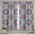thumbnail image 2 of Ambesonne Ethnic Valance & Curtain, Oriental Style Floral Retro, 55"x30", Turquoise Pale Pink, 2 of 6