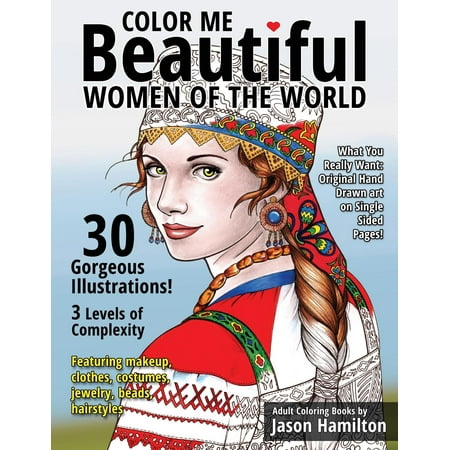Color Me Beautiful, Women of the World: Adult Coloring Book (Paperback)
