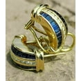 thumbnail image 2 of Art Deco 2.2Ct Baguette Lab Created Sapphire Hoop Women's Earring 14K Yellow Gold Plated, 2 of 2