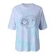 thumbnail image 3 of Puntoco Blusa de manga corta informal con estampado de sol y luna vintage para mujer Puntoco Puntoco-2839, 3 of 8