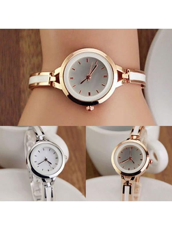 SUPERHOMUSE Chic Women's Girls Luxury Analog Display Quartz Gold Silver Wrist Watch Relojes