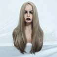 thumbnail image 2 of Natural Mix Colors Gradient Long Curly Synthetic Wig Full Wig Front Wig, 2 of 5