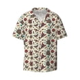 thumbnail image 2 of Lsque Insects A print Men's Cuban Collar Short Sleeve Shirt Summer Beachwear Casual Button Down Fashionable Vacation Leisure Shirt-X-Large, 2 of 7