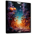 thumbnail image 2 of Designart "Surreal Multicolor Drips" Abstract Landscape Floater Framed Canvas Prints, 2 of 5