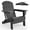 Black, 1 piece, variant on Folding HDPE Adirondack Chair, All Weather Outdoor Patio Chair with Wood Grain Texture, Heavy Duty Collapsible Fire Pit Lounger for Backyard, Deck, Lawn and Poolside