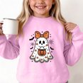 thumbnail image 4 of Enjoytime Halloween Crewneck Sweatshirt Ghost Graphic Long Sleeve Pullover Top Cute Fall Fashion Toddler Girl Clothes 1-14 Years, 4 of 7