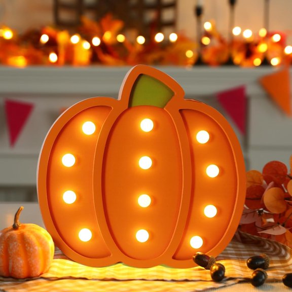 Autumn Glow Collection: Light-Up Handmade Wooden Pumpkins - Warm Ambiance Decor for Thanksgiving & Halloween Home Tabletop!
