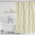 thumbnail image 2 of Polyester Fabric Yellow Flower Shower Curtain, Retro Tribal Art Abstract Monochrome Texture Waterproof Bathtub Curtain Bathroom Decor Set with Hooks 54 x 78 Inches, 2 of 6