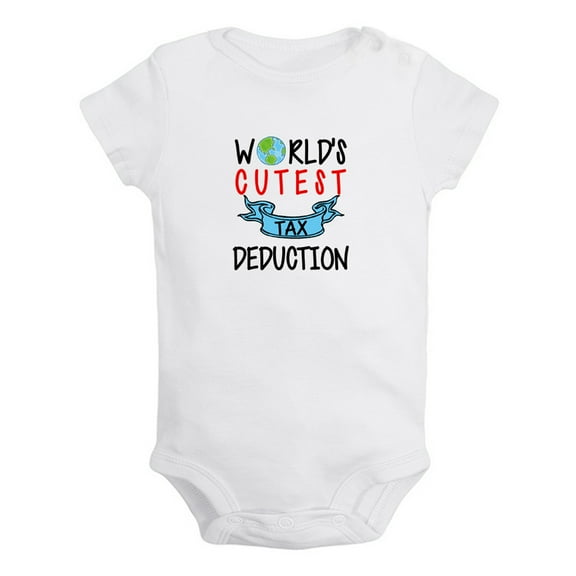 World's Cutest Tax Deduction Funny Rompers For Babies, Newborn Baby Unisex Bodysuits, Infant Jumpsuits, Toddler 0-24 Months Kids One-Piece Oufits