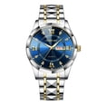 thumbnail image 4 of Casual Dual Calendar Men'S Watch Waterproof Luminous Rivet Quartz Steel Band Watch, 4 of 7