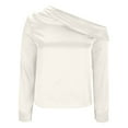 thumbnail image 5 of Fancifize Women's Satin Silk Tops Casual Off Shoulder Dressy Blouse Long Sleeve Elegant Shirt Fall Fashion Outfits, 5 of 5