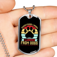 thumbnail image 2 of Learned From Dogs Paw Necklace Stainless Steel or 18k Gold Dog Tag 24" Chain, 2 of 8