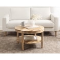 thumbnail image 2 of Kate and Laurel Talcott Tiered Modern Round Coffee Table, 28 x 28 x 18, Natural Wood, Transitional Two-Tier Circle Living Room Table with Storage and Mango Wood Construction, 2 of 8