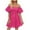 Hot Pink, variant on Dresses for Women 2026 Plus Size Fashion Off The Shoulder Bubble Short Sleeve Pleated High Waist Dress