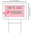 thumbnail image 3 of Youve Been Flocked Pink Flamingo Yard Sign  12 x 18 with H Frame Included Game or Bulk Yard Ornaments Cute Design White, 3 of 5